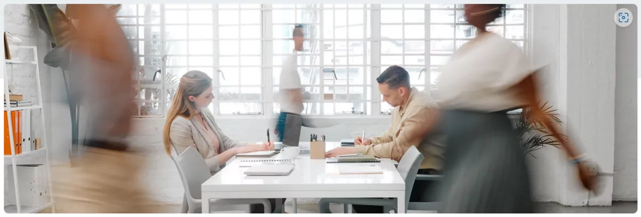 people working and roaming on a office