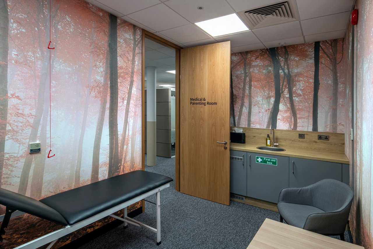 The medical and parenting facilities at the Norwich office share the same space
