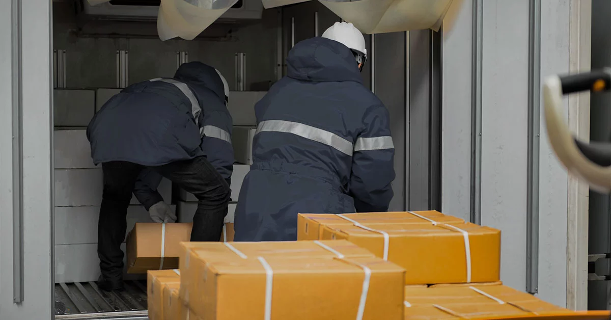 loading parcel in a container