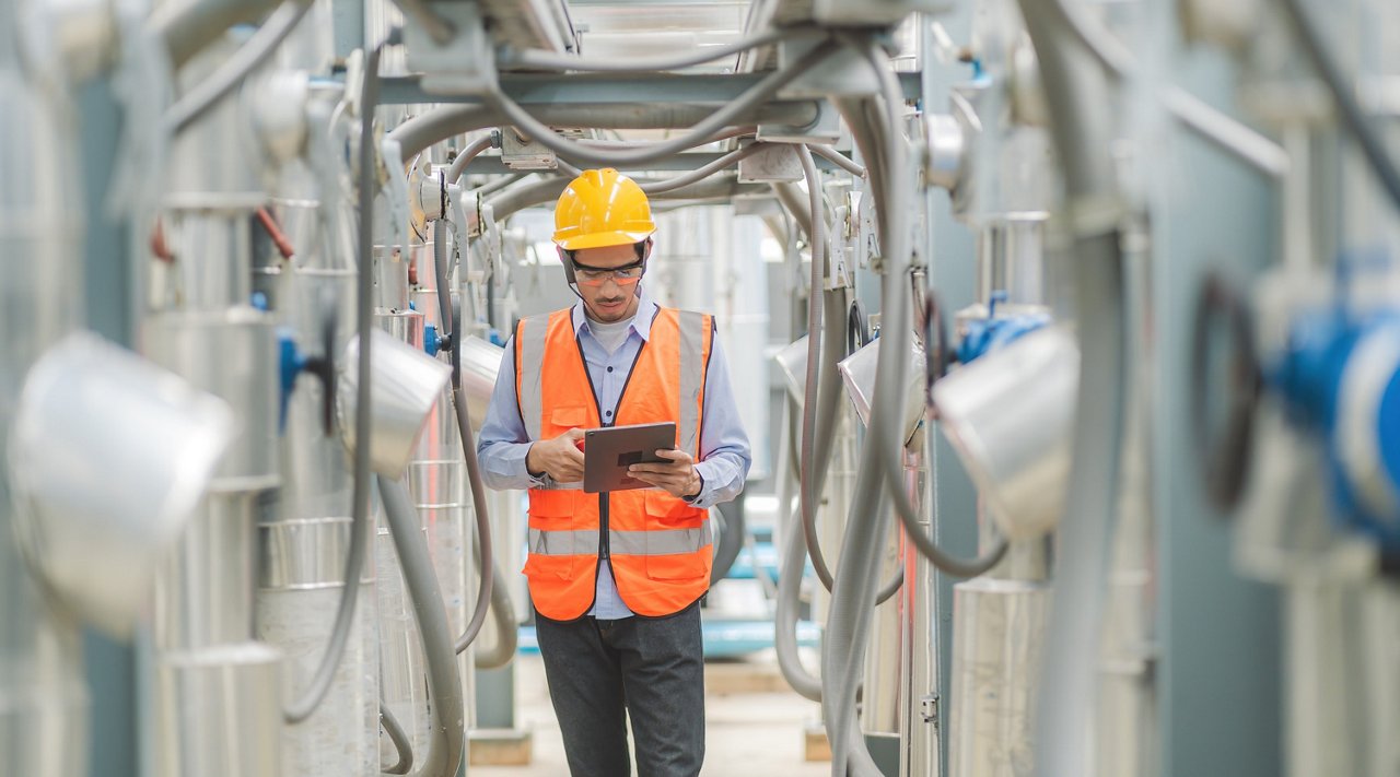 Man standing in a workplace
