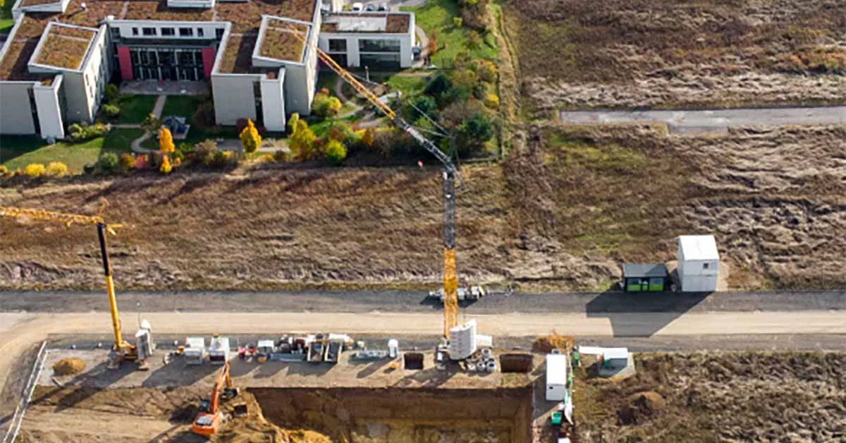 Aerial View of Construction Site