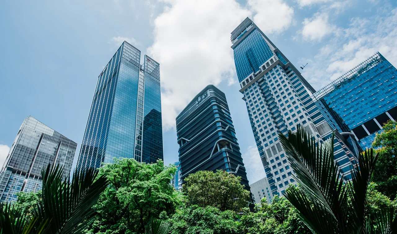 City buildings in South East Asia
