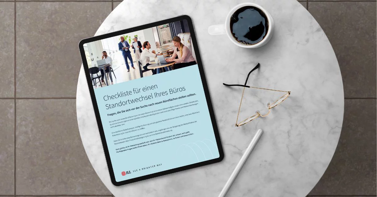 Your Next Office Guide from JLL on a laptop screen