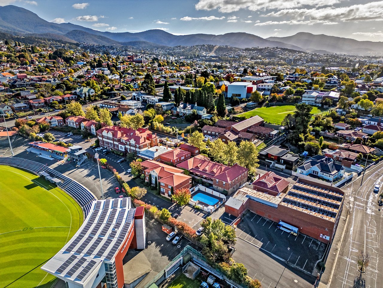 bird eye view of a city landscape