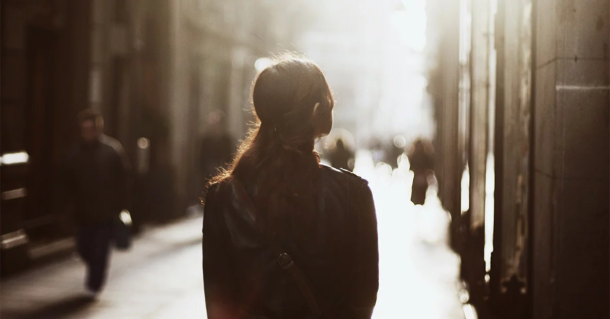 woman looking towards the sky