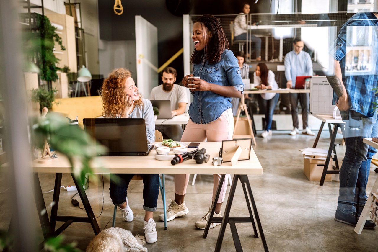 Successful Team Sharing Brainstorming Ideas