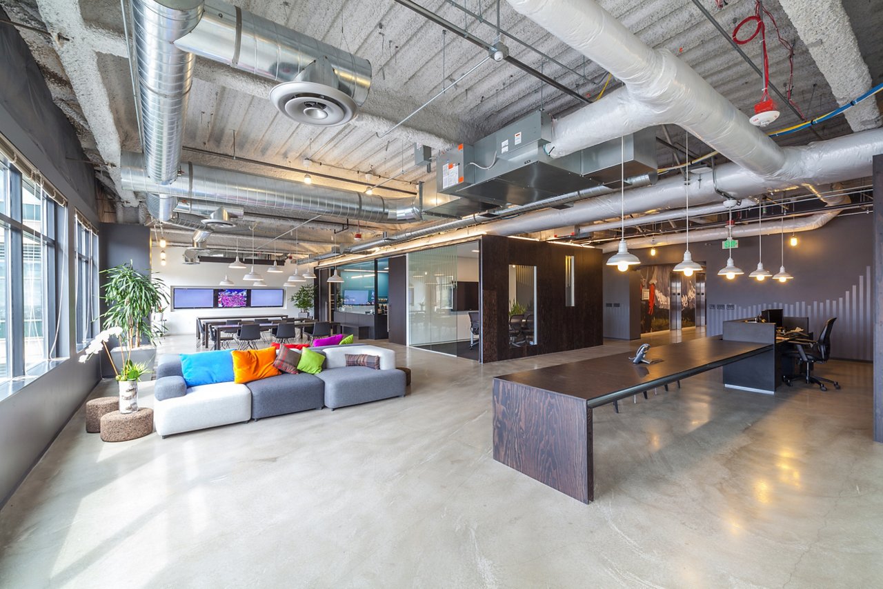Sofas in open office seating area