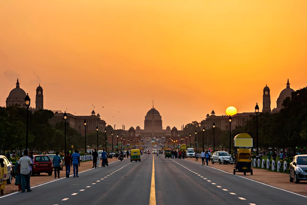 Sunset at Rashtrapati Bhavan, India