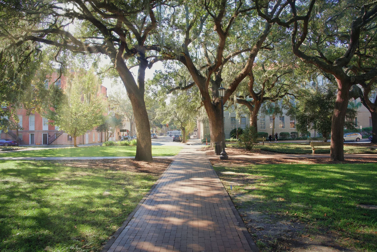 Photo of the Oglethorpe Square at Savannah Georgia, USA