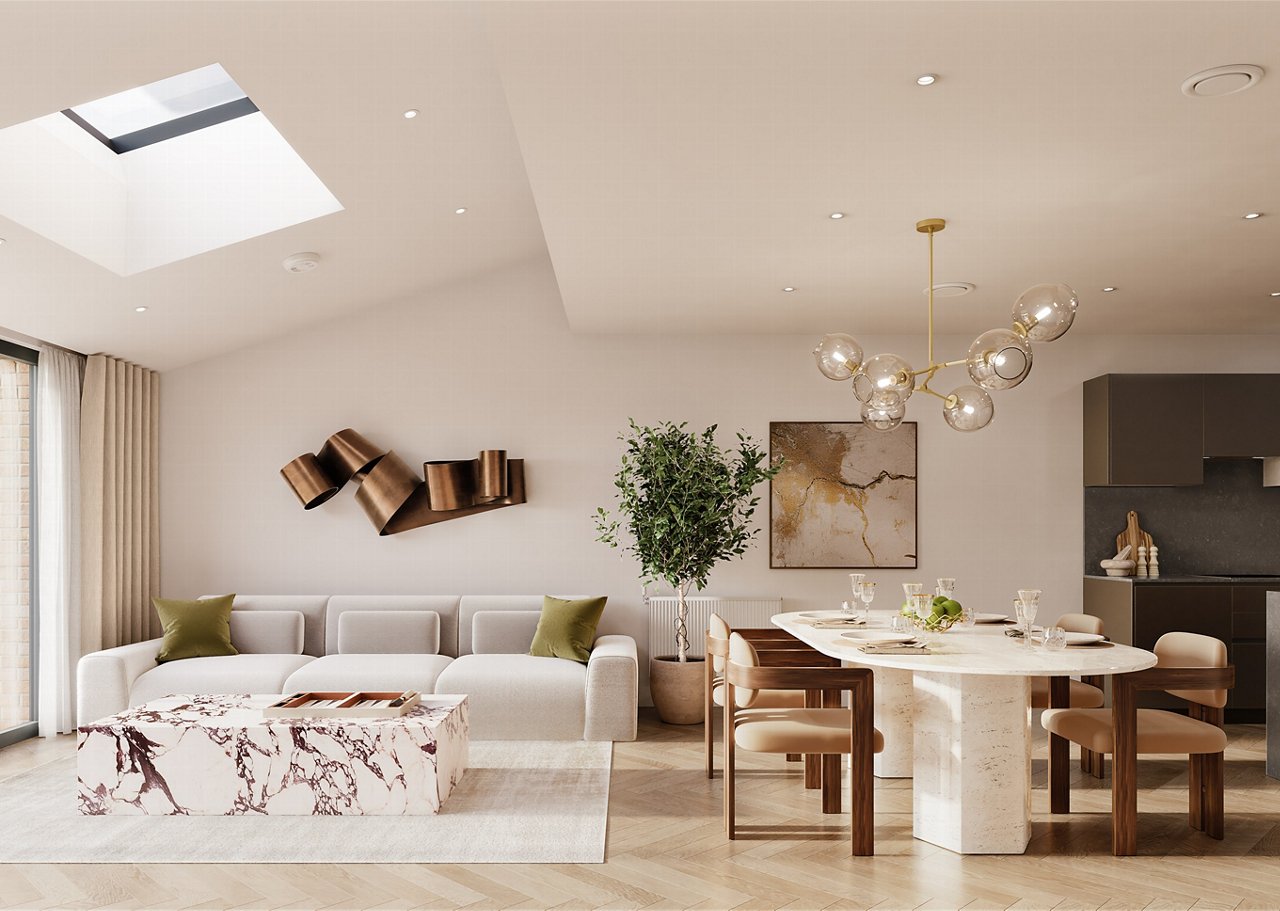 Townhouse living room Hendon Waterside