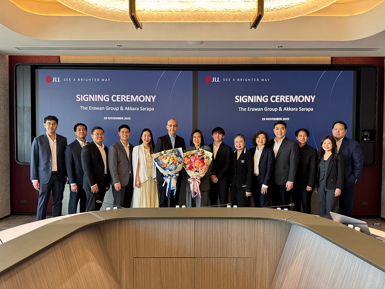 Group of people pose for picture