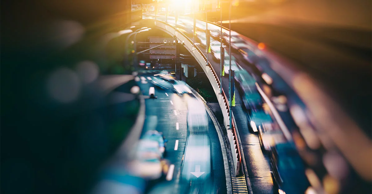 fast moving cars on the bridges
