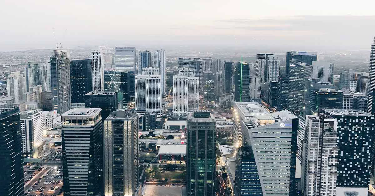 Aerial view of Metro Manila buildings
