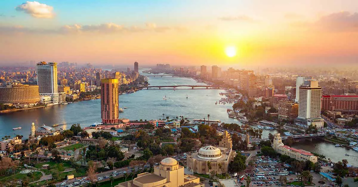 View of a river and city