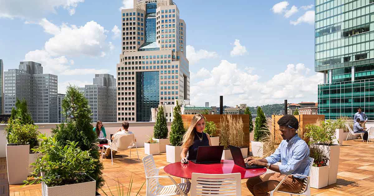 People working in a office