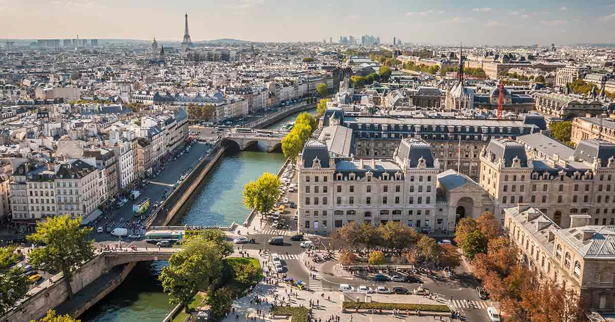 Aerial view of Paris
