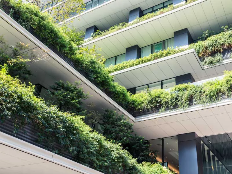 Buildings with greenaries
