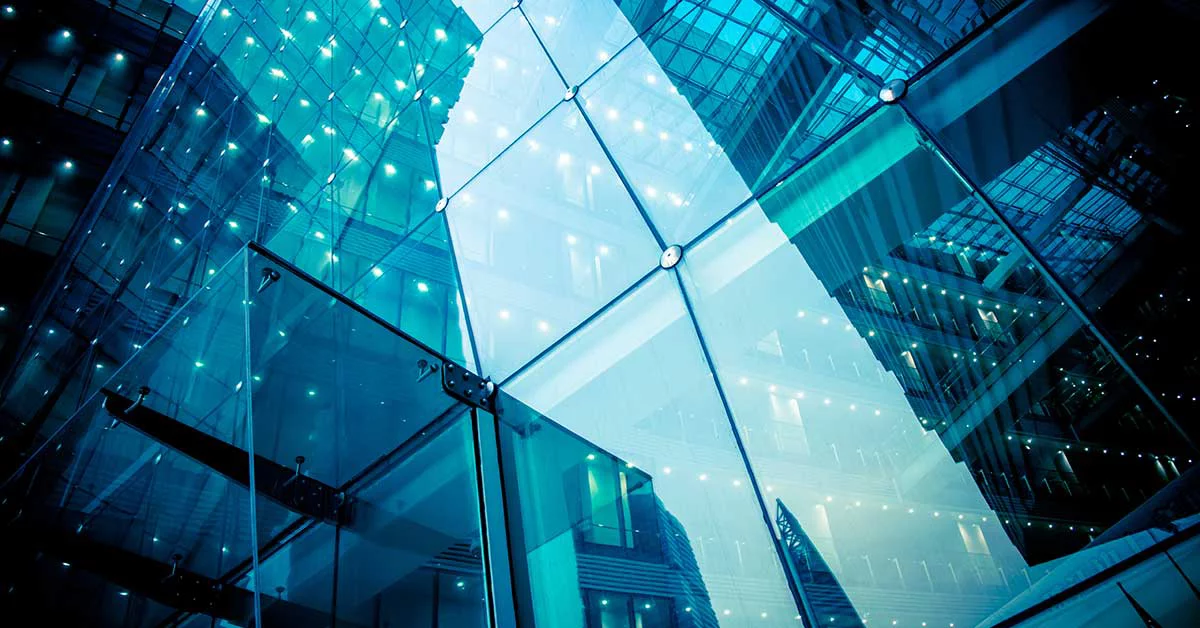 view of a glass building