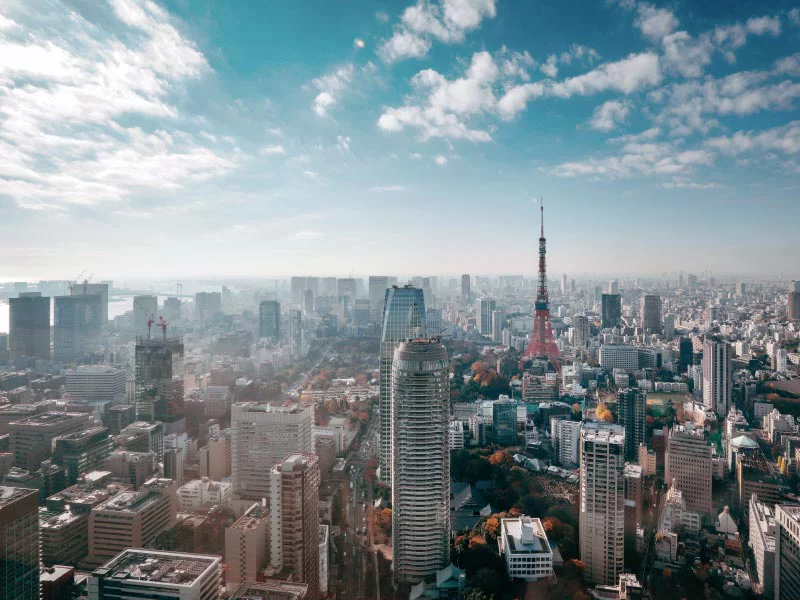 東京タワーの高層ビル街並み