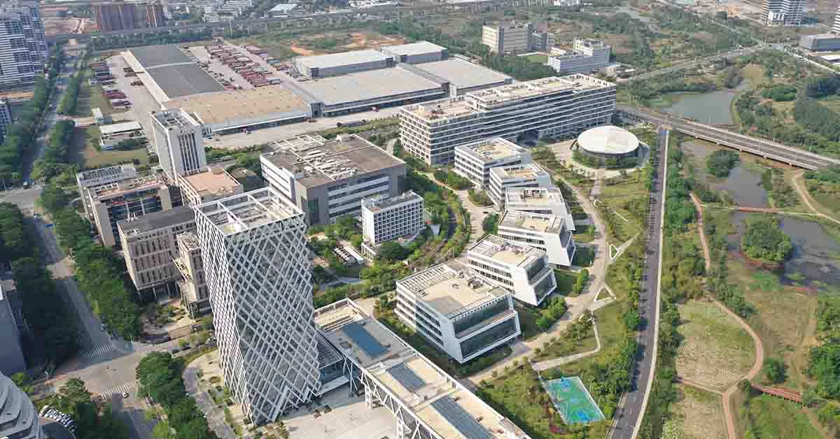 Aerial photography of Pingshan National Bio-industry Base in Shenzhen