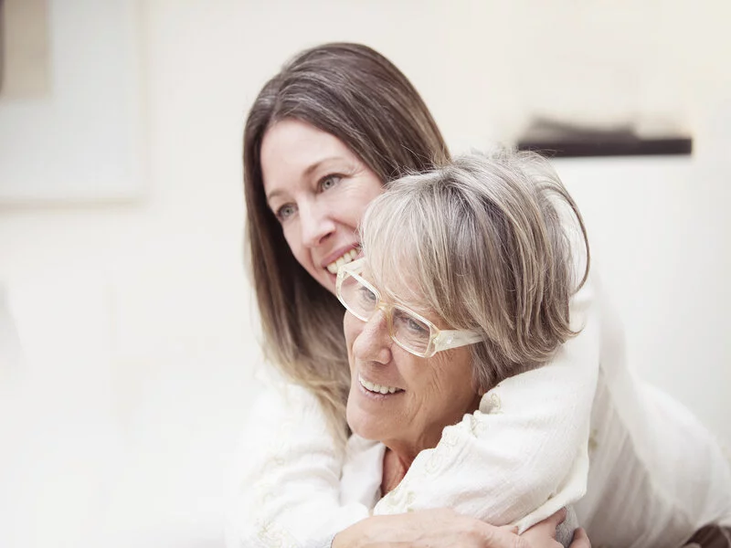 Happy mother and daughter portrait