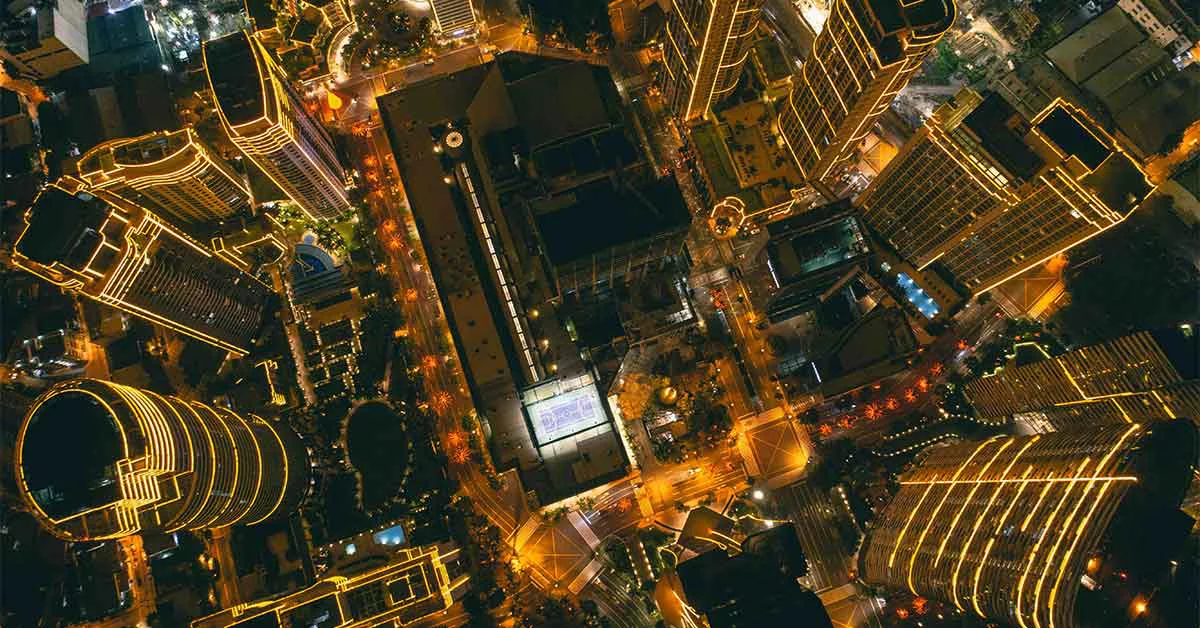 Aerial view of Metro Manila buildings