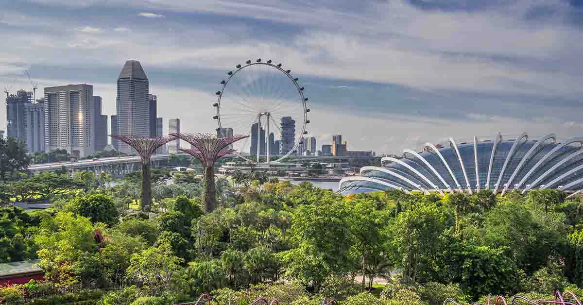 Aerial view of Singapore park