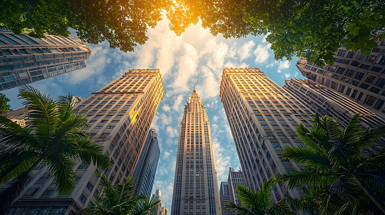 Vibrant Mumbai cityscape with famous Stock Exchange tower