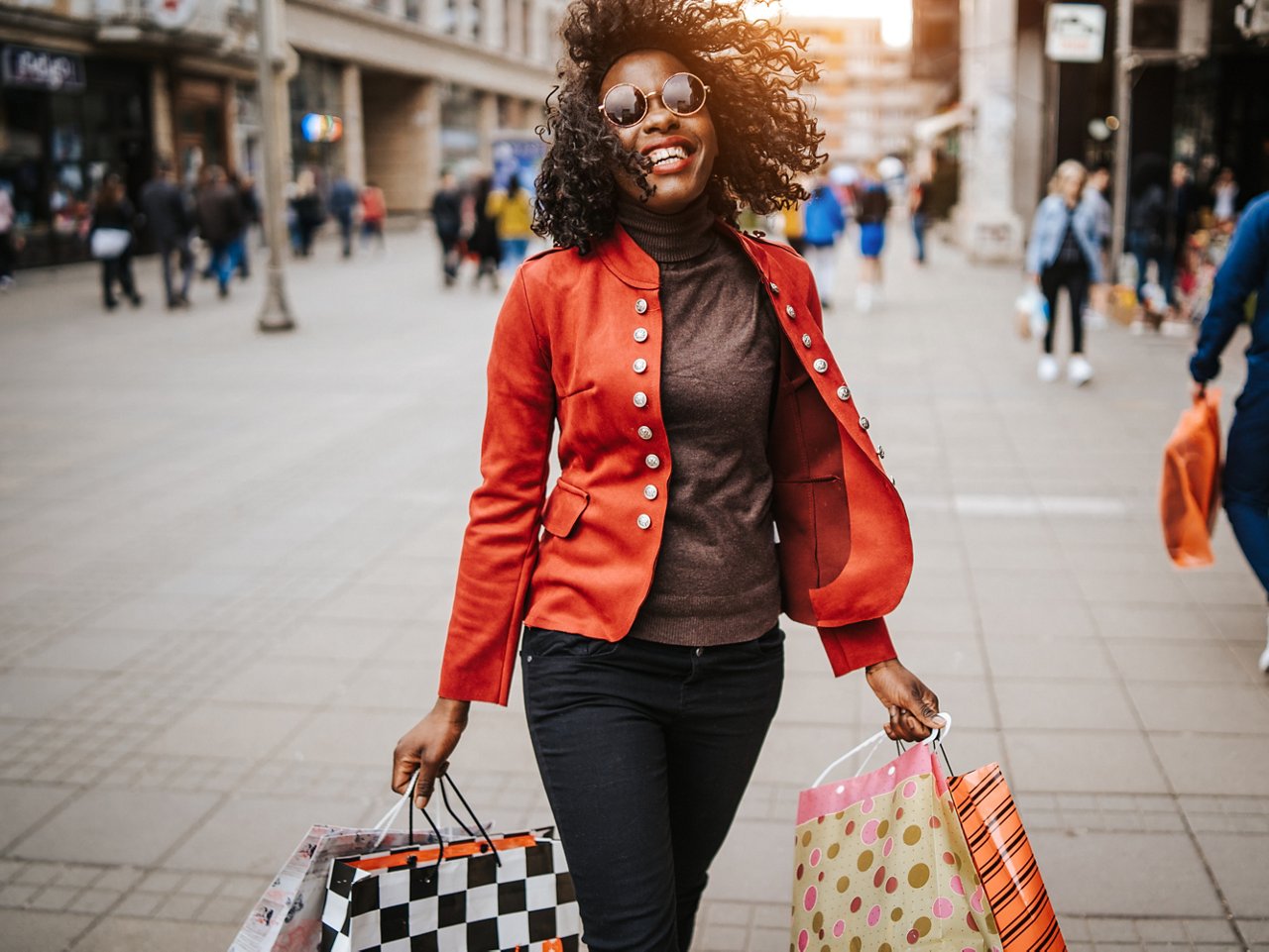 Happy women in shopping