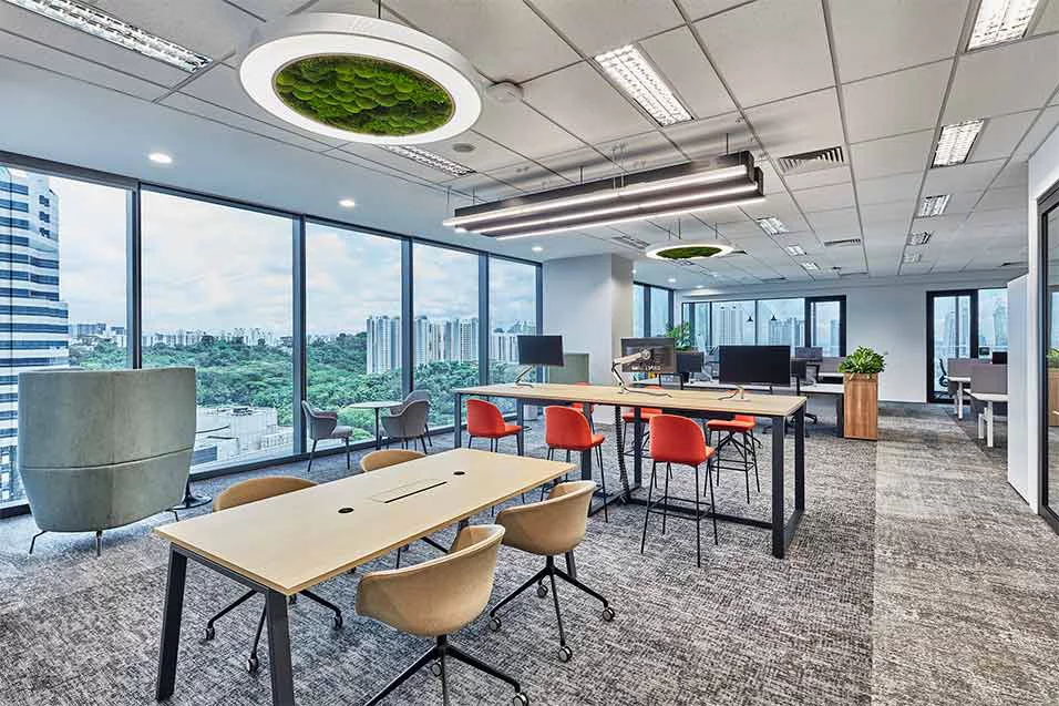 Modern office wide variety of work settings