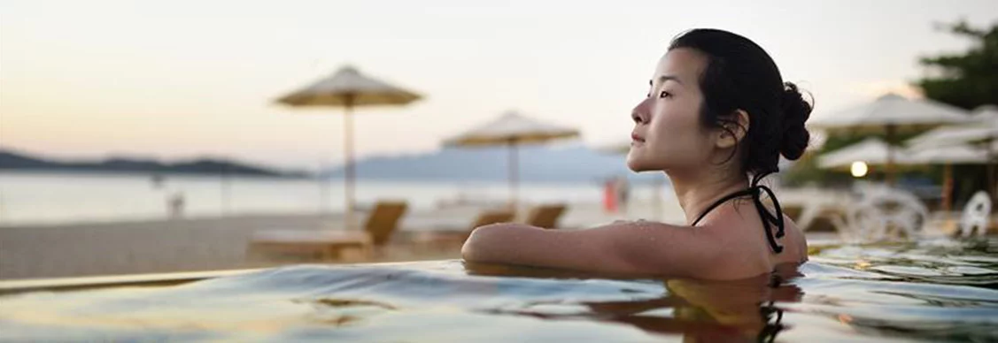 A woman on vacation
