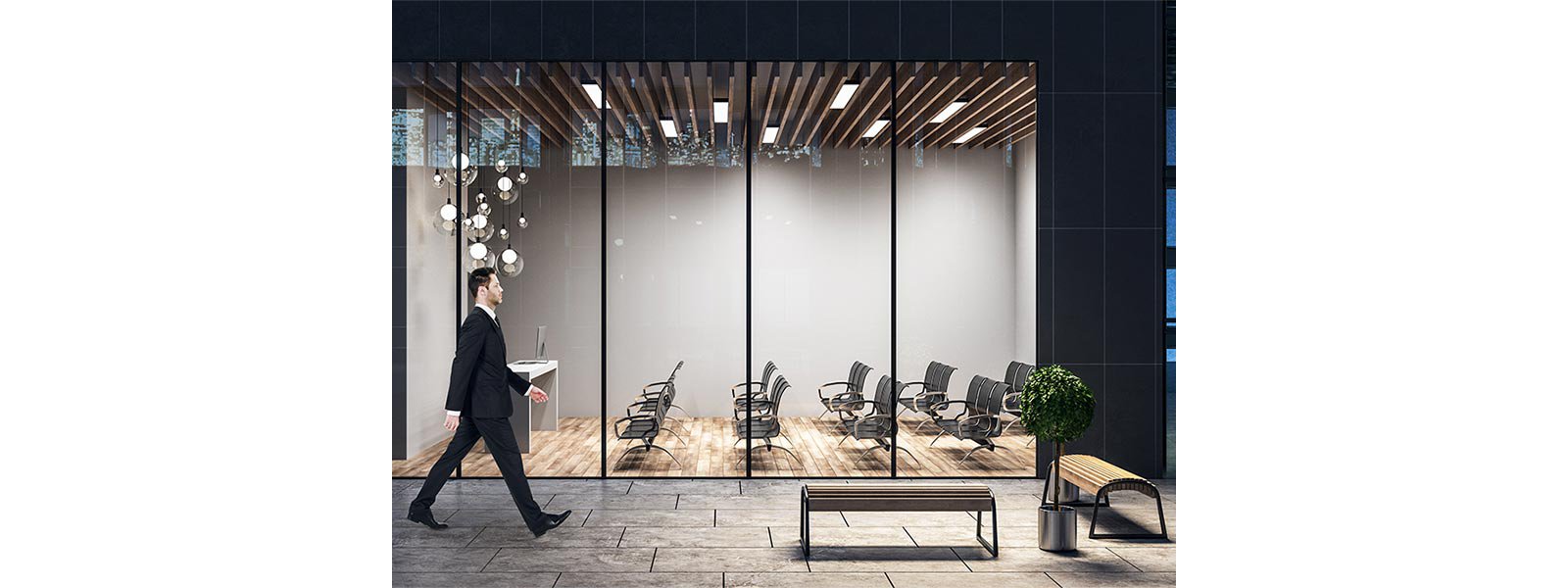 Man walking inside a room