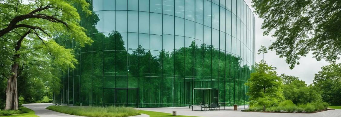 Glass building