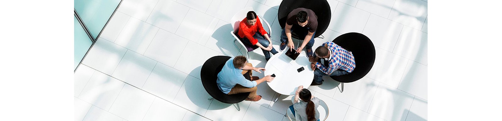 Group of professionals together and discussing