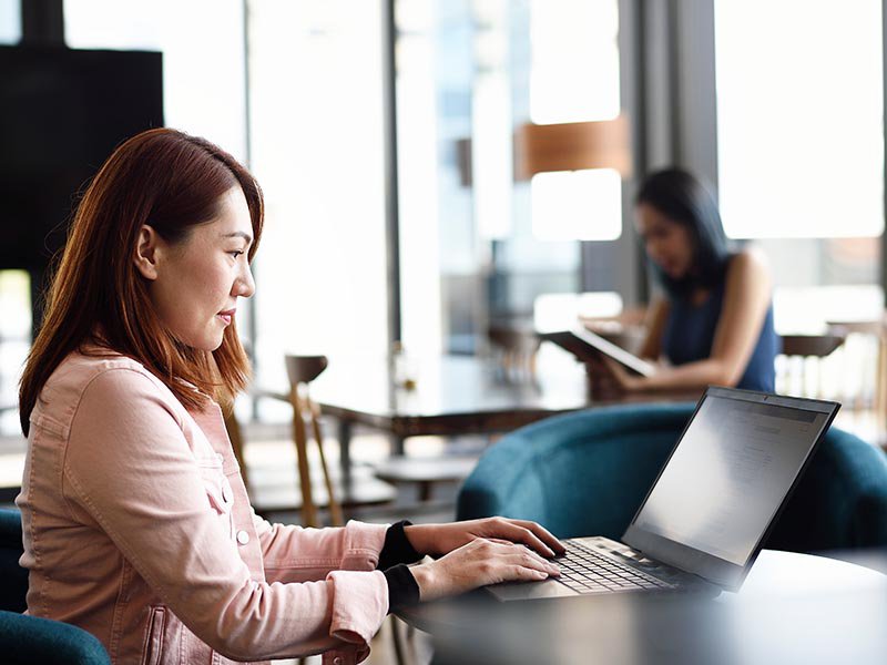 Women working on a laptop