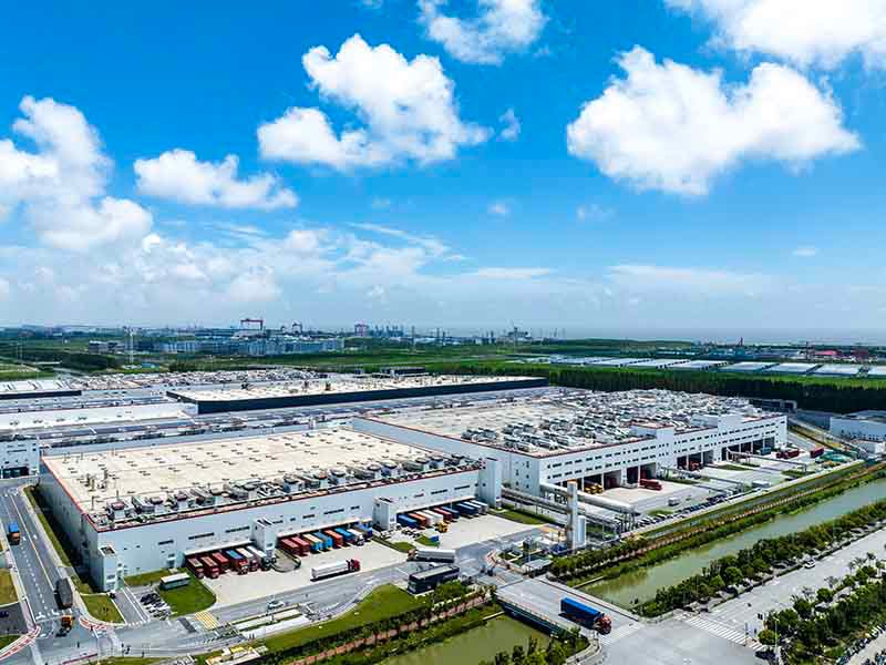 Aerial view of a warehouse
