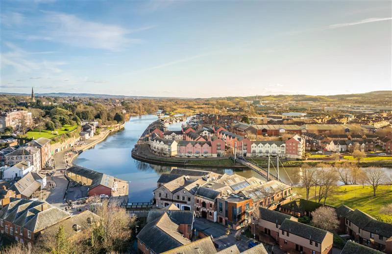Aerial view of Exeter