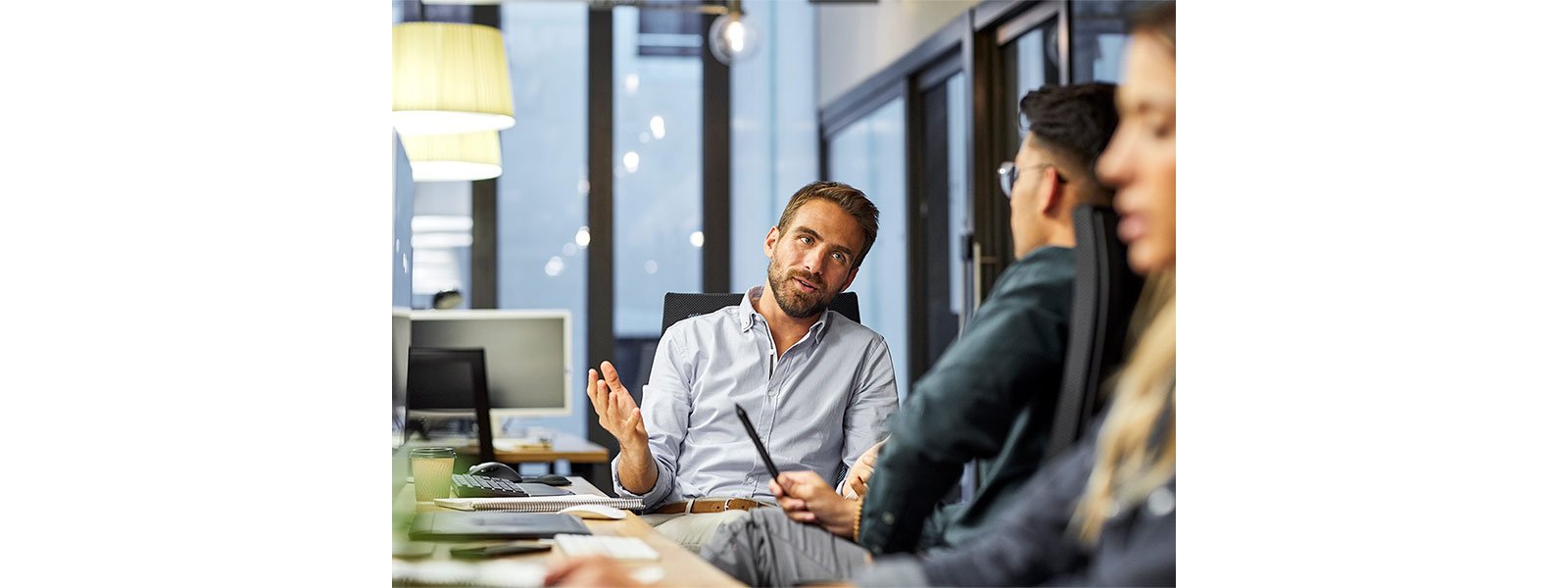 People discussing at office
