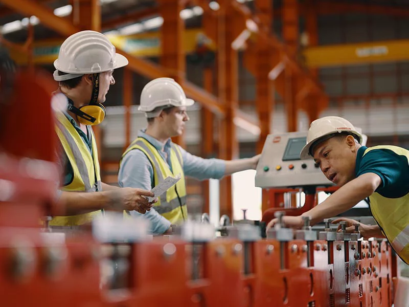 Working men in industry