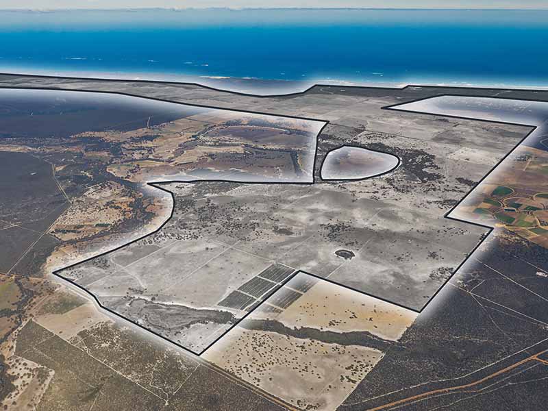 urban development and farmland in idyllic lancelin