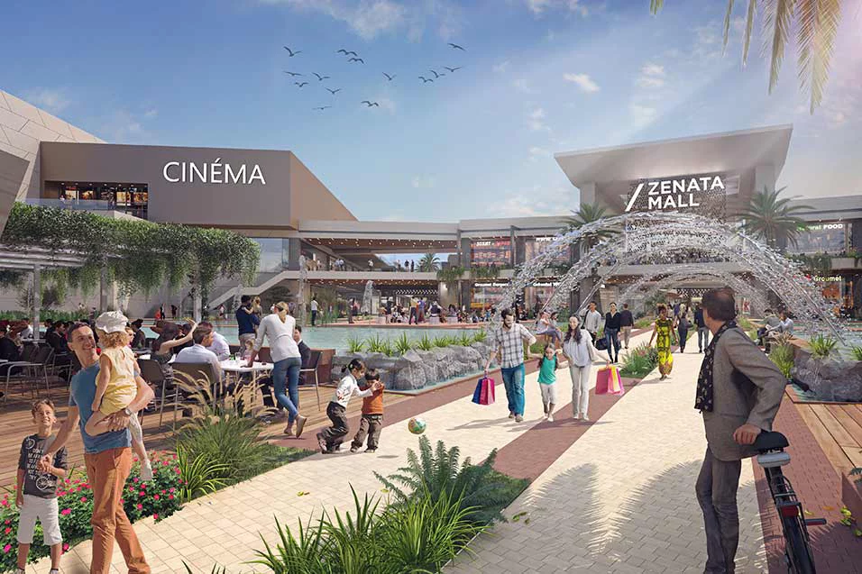 Front view of a mall
