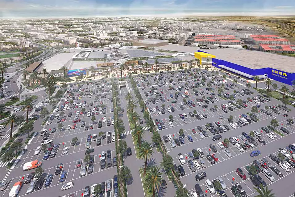 Aerial view of car parking