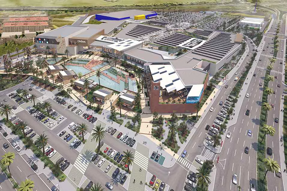 Aerial view of mall