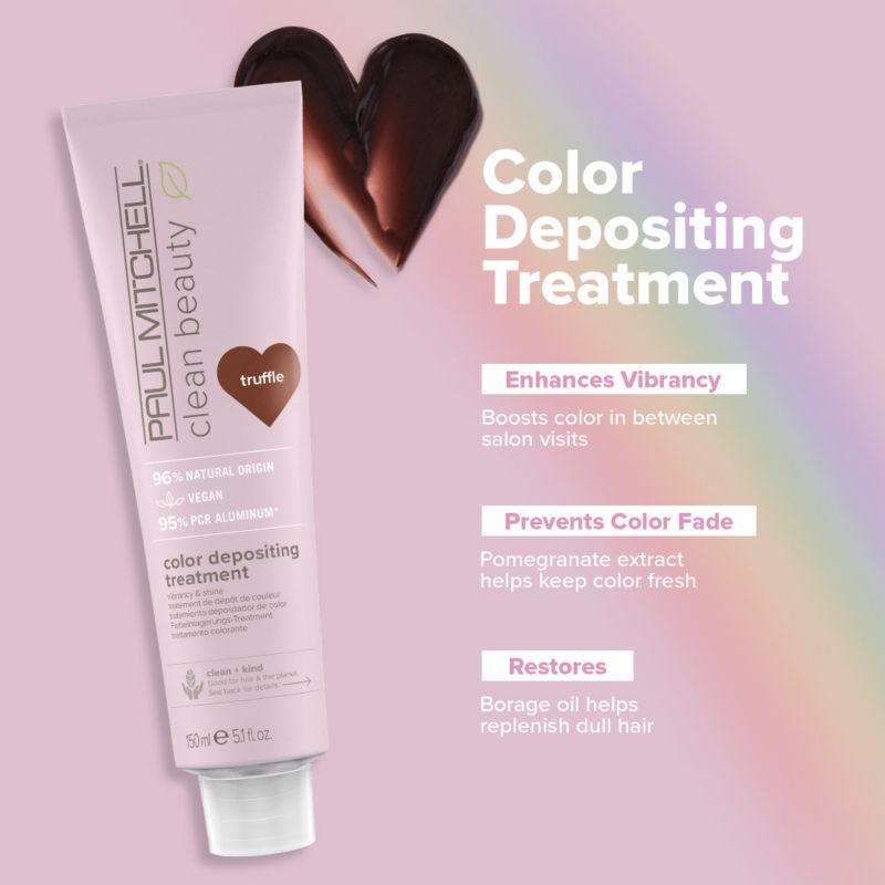 infographic of Clean Beauty Color Depositing Treatment - Truffle