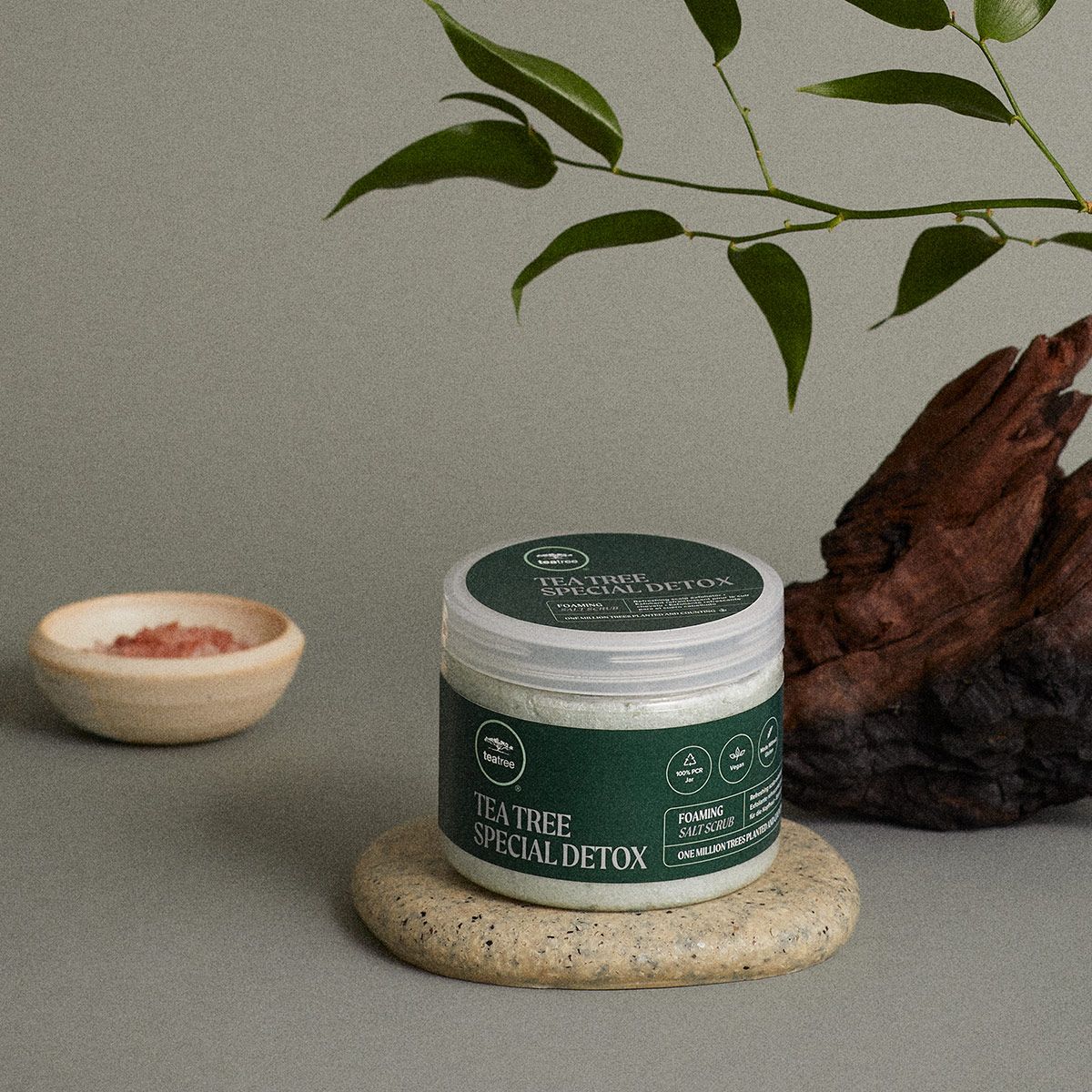 image of a tub of Tea Tree Special Detox Foaming Salt Scrub