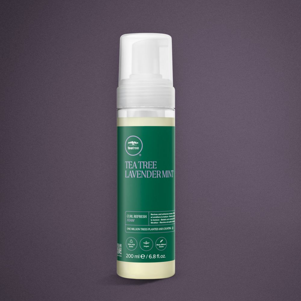 a bottle of Lavender Curl Refresh Foam