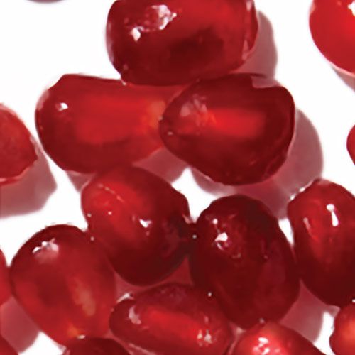 macro image of pomegranate bunch