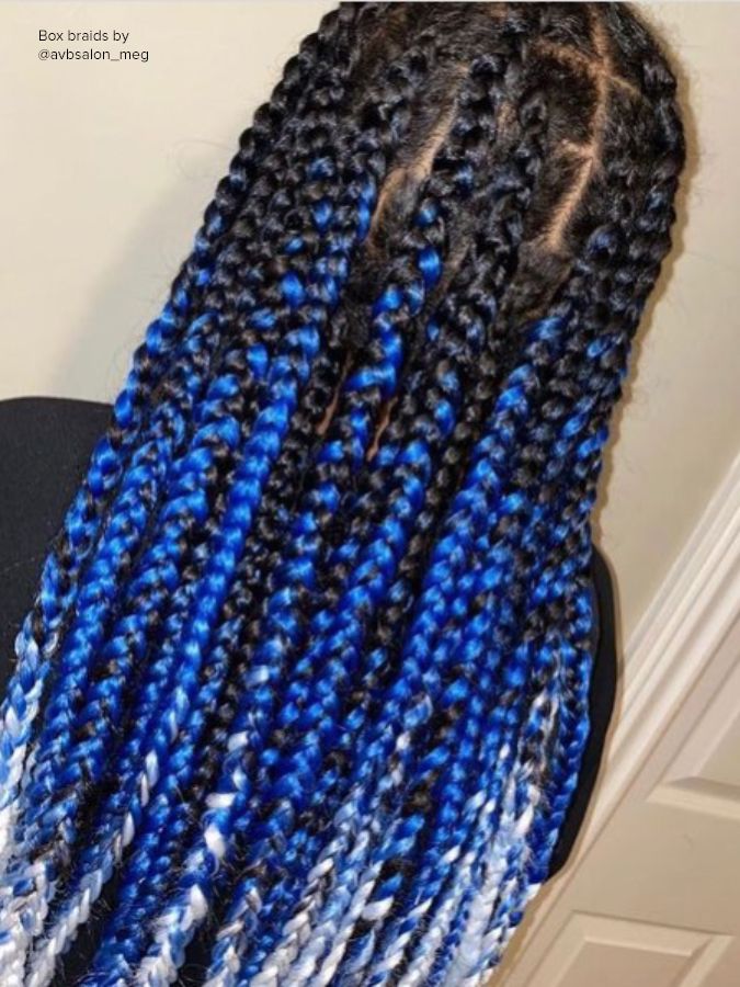 image of a woman with box braids, courtesy of @avbsalon_meg