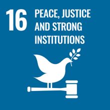 Peace, Justice and Strong Institutions Sustainable Development Goal badge