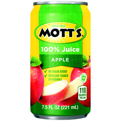 Mott's® 100% Apple Juice 7.5 fl oz - Keurig Dr Pepper Product Facts